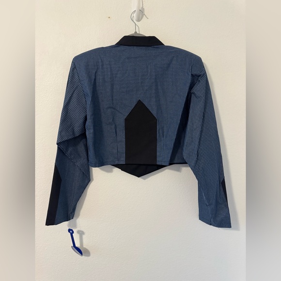 Vintage Banjo Jacket Western Rodeo Houndstooth Cropped Deadstock Size Large - Picture 2 of 11